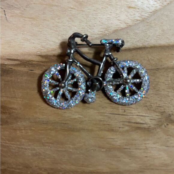 Vintage Sparkling Bicycle Brooch - Picture 1 of 4